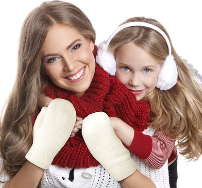 Zhehao Women Knitted Mittens Winter Warm Gloves Solid Color Hand Warmer for Indoor Outdoor Activities Apparel & Accessories > Clothing Accessories > Gloves & Mittens Zhehao   