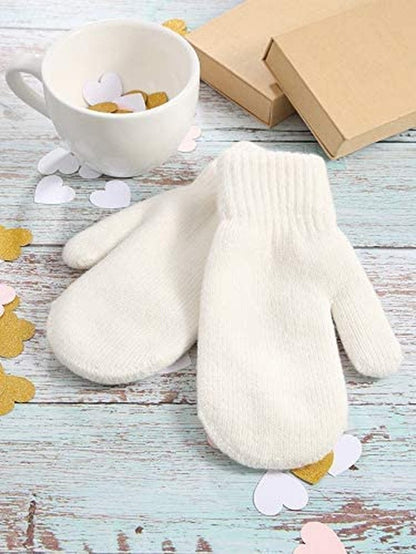 Zhehao Women Knitted Mittens Winter Warm Gloves Solid Color Hand Warmer for Indoor Outdoor Activities Apparel & Accessories > Clothing Accessories > Gloves & Mittens Zhehao   