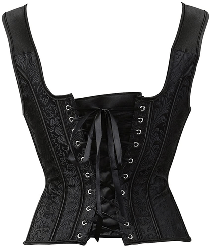 Zhitunemi Women'S Gothic Jacquard Shoulder Straps Tank Overbust Corset Bustiers Apparel & Accessories > Clothing > Underwear & Socks > Lingerie Zhitunemi   