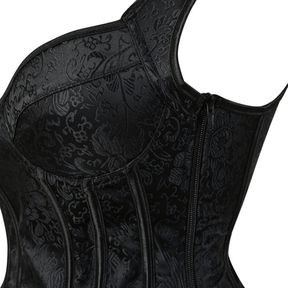 Zhitunemi Women'S Gothic Jacquard Shoulder Straps Tank Overbust Corset Bustiers Apparel & Accessories > Clothing > Underwear & Socks > Lingerie Zhitunemi   