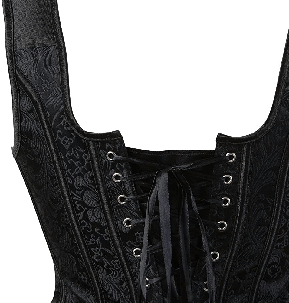 Zhitunemi Women'S Gothic Jacquard Shoulder Straps Tank Overbust Corset Bustiers Apparel & Accessories > Clothing > Underwear & Socks > Lingerie Zhitunemi   