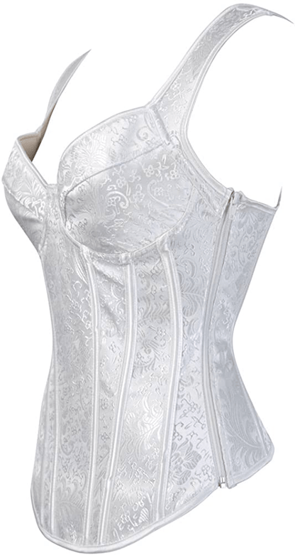 Zhitunemi Women'S Gothic Jacquard Shoulder Straps Tank Overbust Corset Bustiers Apparel & Accessories > Clothing > Underwear & Socks > Lingerie Zhitunemi   