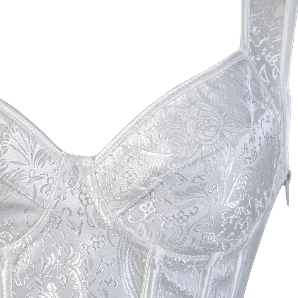 Zhitunemi Women'S Gothic Jacquard Shoulder Straps Tank Overbust Corset Bustiers Apparel & Accessories > Clothing > Underwear & Socks > Lingerie Zhitunemi   