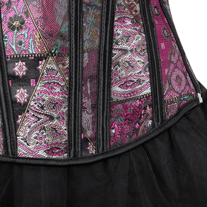 Zhitunemi Women'S Gothic Jacquard Shoulder Straps Tank Overbust Corset Bustiers Apparel & Accessories > Clothing > Underwear & Socks > Lingerie Zhitunemi   