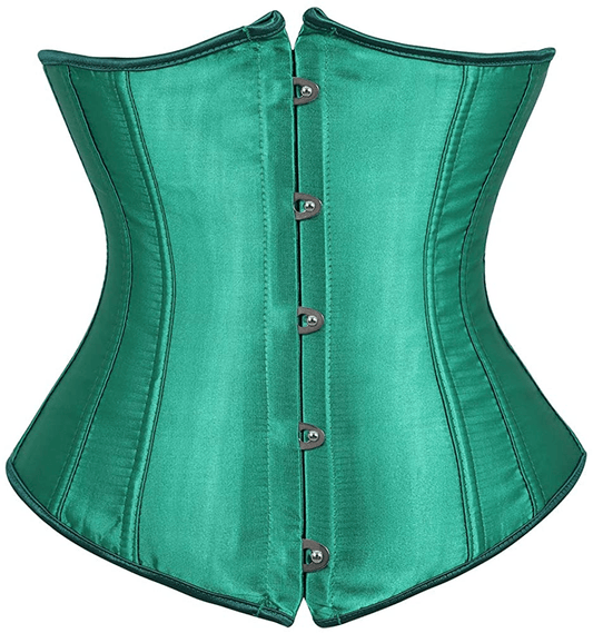 Zhitunemi Women'S Satin Underbust Corset Bustier Waist Training Cincher plus Size Corsets Apparel & Accessories > Clothing > Underwear & Socks > Lingerie Zhitunemi Green 6X-Large 