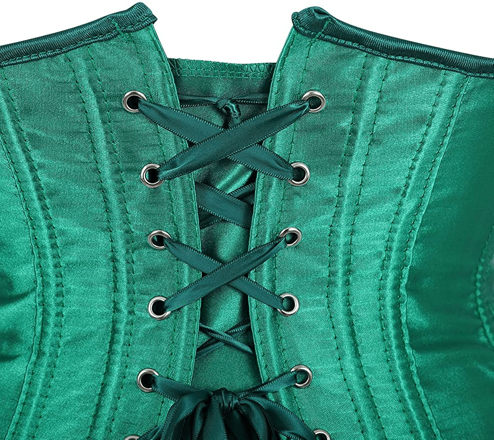 Zhitunemi Women'S Satin Underbust Corset Bustier Waist Training Cincher plus Size Corsets Apparel & Accessories > Clothing > Underwear & Socks > Lingerie Zhitunemi   