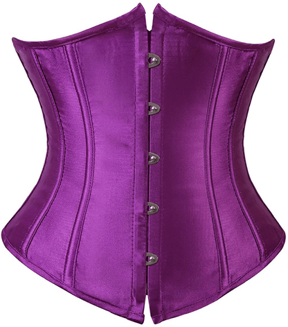 Zhitunemi Women'S Satin Underbust Corset Bustier Waist Training Cincher plus Size Corsets Apparel & Accessories > Clothing > Underwear & Socks > Lingerie Zhitunemi Purple X-Large 