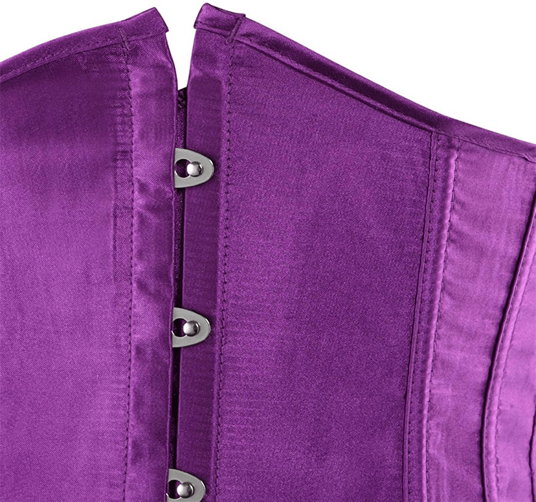 Zhitunemi Women'S Satin Underbust Corset Bustier Waist Training Cincher plus Size Corsets Apparel & Accessories > Clothing > Underwear & Socks > Lingerie Zhitunemi   
