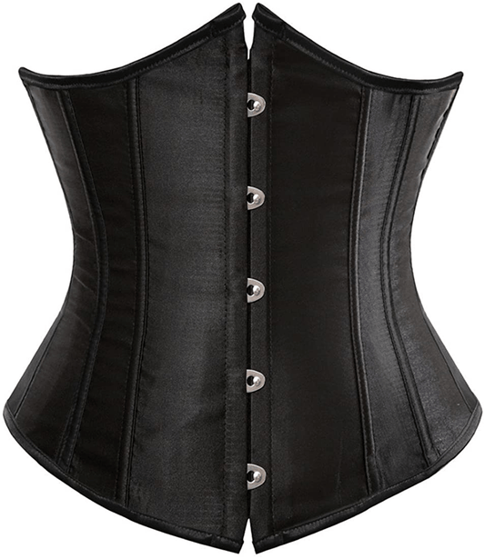Zhitunemi Women'S Satin Underbust Corset Bustier Waist Training Cincher plus Size Corsets Apparel & Accessories > Clothing > Underwear & Socks > Lingerie Zhitunemi Black Large 