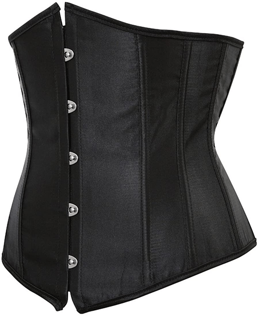 Zhitunemi Women'S Satin Underbust Corset Bustier Waist Training Cincher plus Size Corsets Apparel & Accessories > Clothing > Underwear & Socks > Lingerie Zhitunemi   