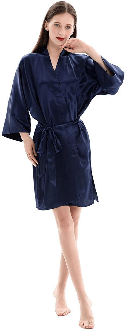 ZIMASILK 22 Momme 100% Pure Mulberry Silk Robe for Women, Pure Color Long Kimono Bathrobes Soft Nightgown Apparel & Accessories > Clothing > Sleepwear & Loungewear > Robes ZIMASILK   
