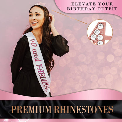 Zipoka Birthday Sash and Tiara Birthday Party Decorations - Sash and Faux Diamond Happy Birthday Crown - Tiara Party Favors Apparel & Accessories > Clothing Accessories > Sashes Zipoka   