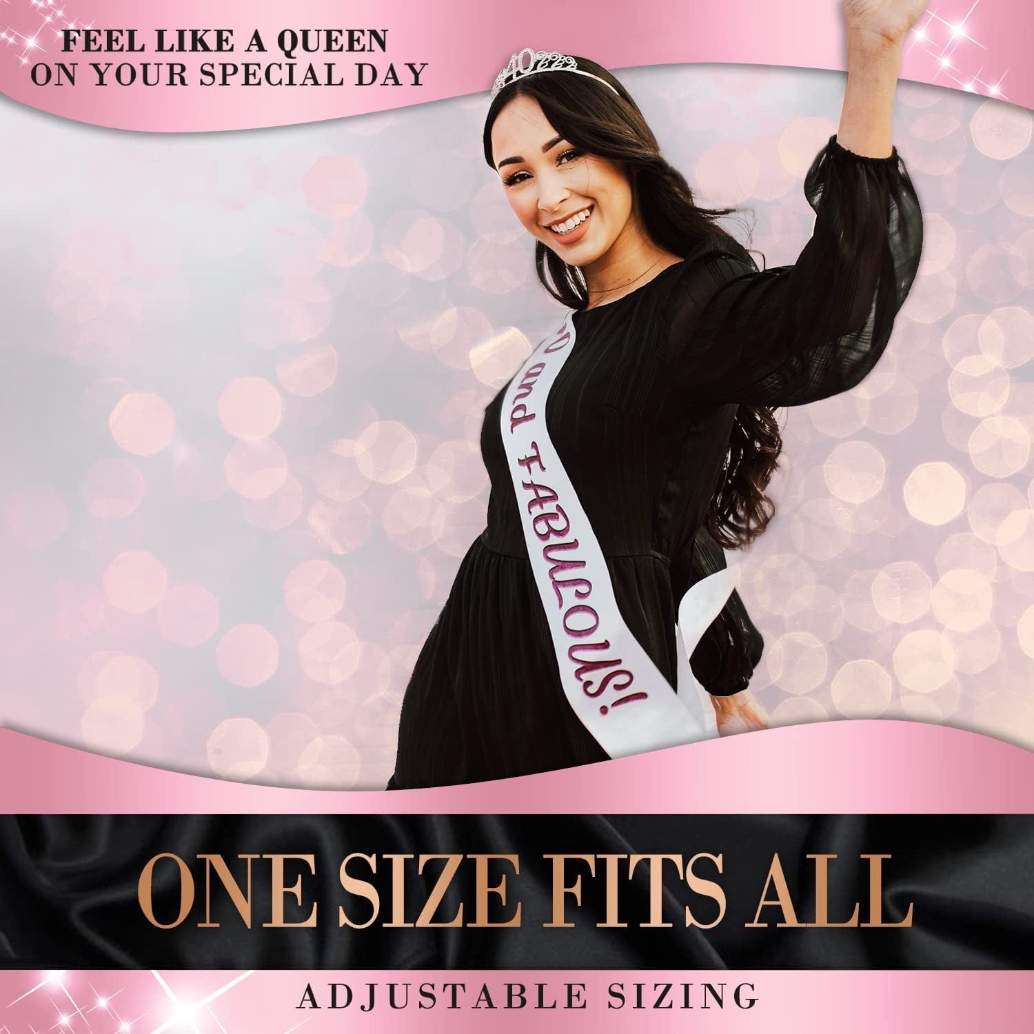 Zipoka Birthday Sash and Tiara Birthday Party Decorations - Sash and Faux Diamond Happy Birthday Crown - Tiara Party Favors Apparel & Accessories > Clothing Accessories > Sashes Zipoka   