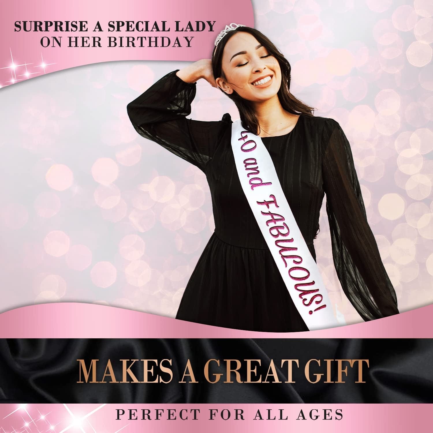 Zipoka Birthday Sash and Tiara Birthday Party Decorations - Sash and Faux Diamond Happy Birthday Crown - Tiara Party Favors Apparel & Accessories > Clothing Accessories > Sashes Zipoka   