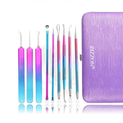 ZIZZON Blackhead Remover Kit Pimple Comedone Extractor Tool Set Treatment for Blemish, Zit, Acne Whitehead Tweezers Kit with 10X Magnifying Mirror Health & Beauty > Personal Care > Cosmetics > Cosmetic Tools > Skin Care Tools ZIZZON   