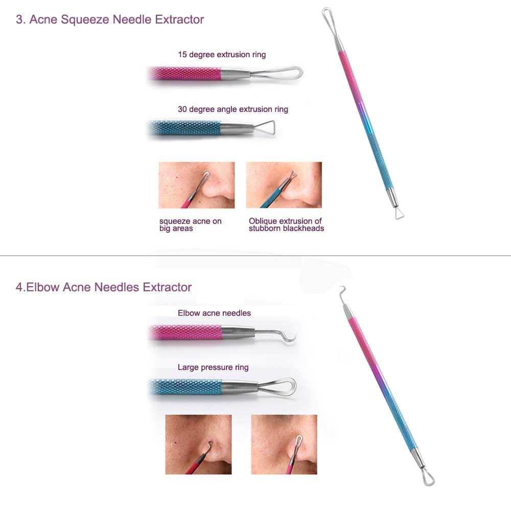 ZIZZON Blackhead Remover Kit Pimple Comedone Extractor Tool Set Treatment for Blemish, Zit, Acne Whitehead Tweezers Kit with 10X Magnifying Mirror Health & Beauty > Personal Care > Cosmetics > Cosmetic Tools > Skin Care Tools ZIZZON   