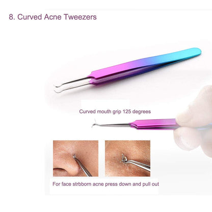 ZIZZON Blackhead Remover Kit Pimple Comedone Extractor Tool Set Treatment for Blemish, Zit, Acne Whitehead Tweezers Kit with 10X Magnifying Mirror Health & Beauty > Personal Care > Cosmetics > Cosmetic Tools > Skin Care Tools ZIZZON   