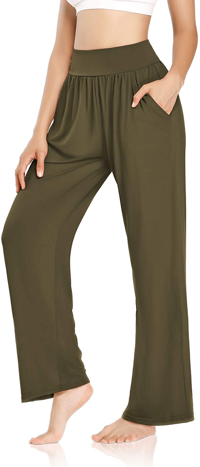ZJCT Womens Yoga Sweatpants Comfy Loose Casual Wide Leg Lounge Joggers Pants with Pockets Apparel & Accessories > Clothing > Activewear Kylie Max   