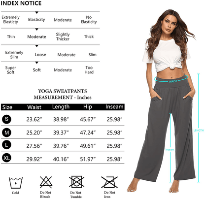 ZJCT Womens Yoga Sweatpants Comfy Loose Casual Wide Leg Lounge Joggers Pants with Pockets Apparel & Accessories > Clothing > Activewear Kylie Max   