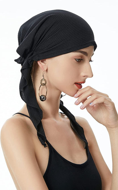 ZLYC Chemo Headwear Pre Tied Head Scarf Headwraps Lightweight Turban Beanie Cap for Women Apparel & Accessories > Clothing Accessories > Headwear ZLYC   