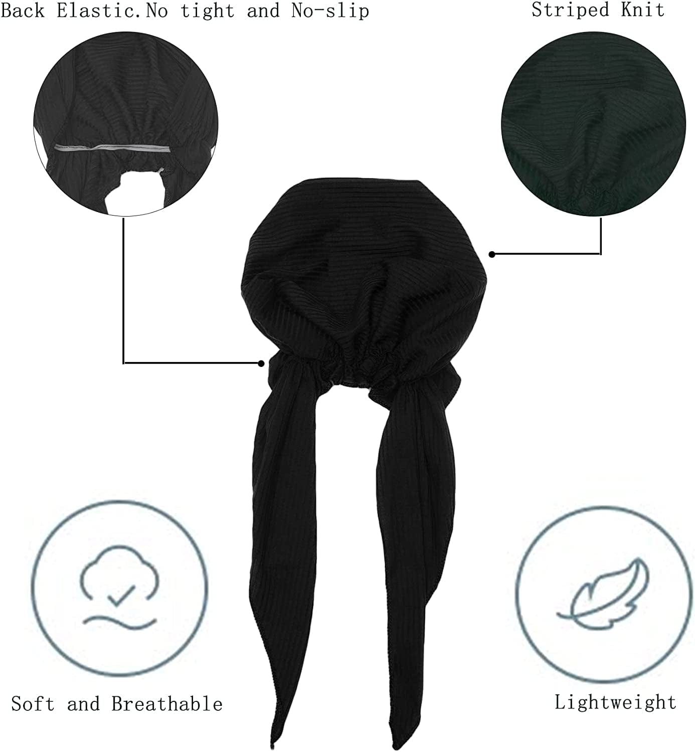 ZLYC Chemo Headwear Pre Tied Head Scarf Headwraps Lightweight Turban Beanie Cap for Women Apparel & Accessories > Clothing Accessories > Headwear ZLYC   