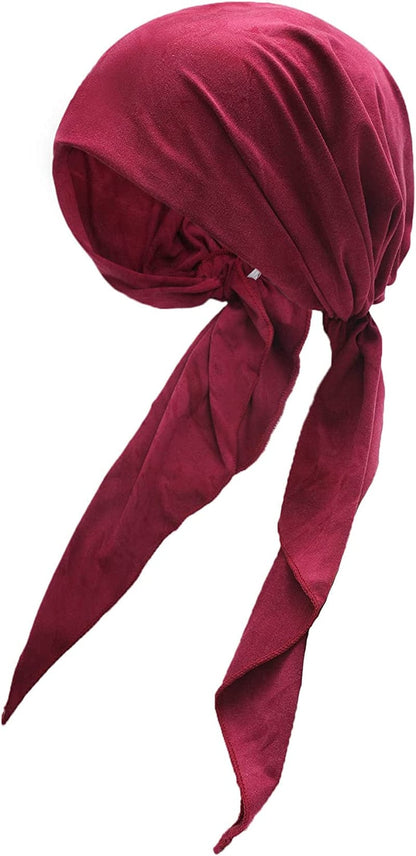 ZLYC Chemo Headwear Pre Tied Head Scarf Headwraps Lightweight Turban Beanie Cap for Women Apparel & Accessories > Clothing Accessories > Headwear ZLYC Tie Dye Raspberry  