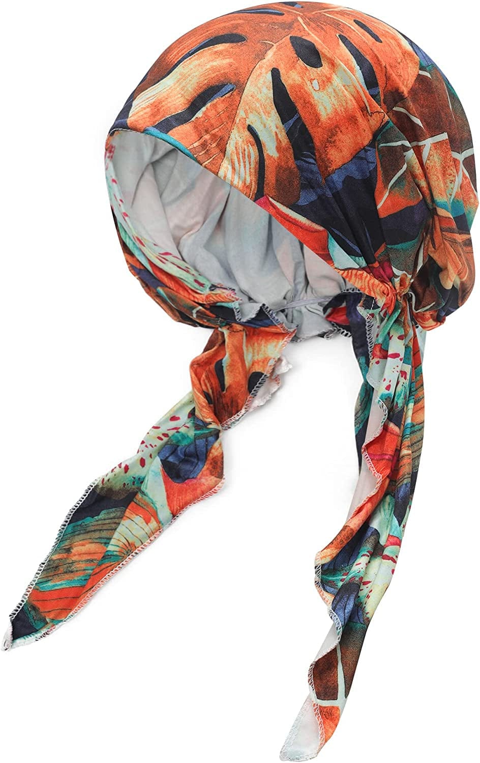ZLYC Chemo Headwear Pre Tied Head Scarf Headwraps Lightweight Turban Beanie Cap for Women Apparel & Accessories > Clothing Accessories > Headwear ZLYC Leaves Orange  