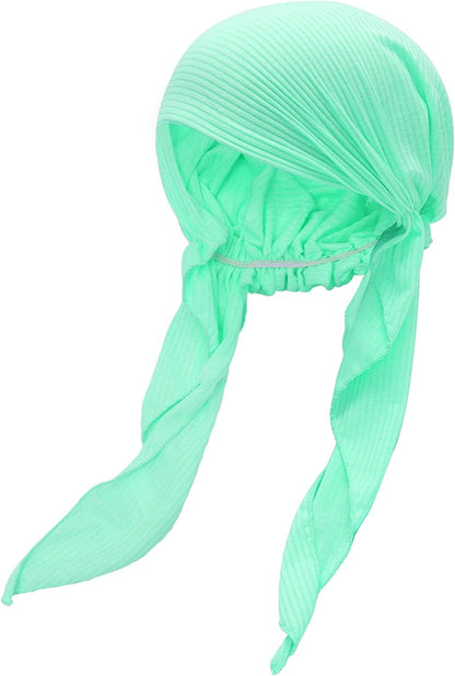 ZLYC Chemo Headwear Pre Tied Head Scarf Headwraps Lightweight Turban Beanie Cap for Women Apparel & Accessories > Clothing Accessories > Headwear ZLYC Solid Mint Green  