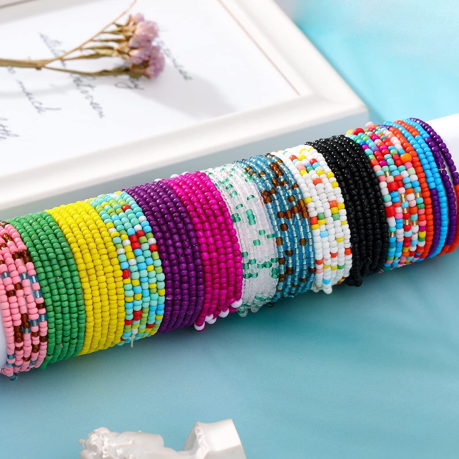 ZNBOH 32 PCS Waist Bead Chains for Women Colorful Summer Body Chains Belly Beads Bikini Jewelry Chains Bead Waist Chains Set Apparel & Accessories > Jewelry > Body Jewelry ZNBOH   