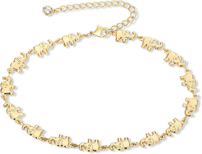 ZNBOH Gold Ankle Bracelets for Women 14K Gold Plated Anklet Bracelets Evil Eye Anklet Daisy Anklet Cross Ankle Bracelets Summer Foot Jewelry Apparel & Accessories > Jewelry > Anklets ZNBOH I  