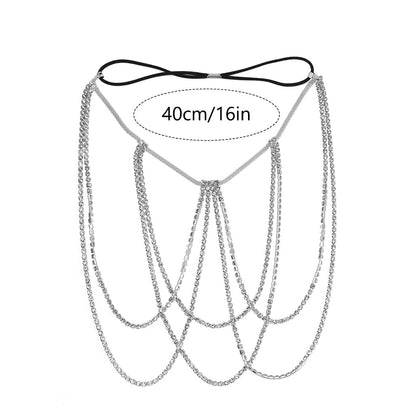 Zoestar Crystal Thigh Chains Tassel Leg Chain Summer Beach Harness Fashion Body Jewelry for Women and Girls (B-Silver) Apparel & Accessories > Jewelry > Body Jewelry Zoestar   