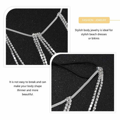 Zoestar Crystal Thigh Chains Tassel Leg Chain Summer Beach Harness Fashion Body Jewelry for Women and Girls (B-Silver) Apparel & Accessories > Jewelry > Body Jewelry Zoestar   