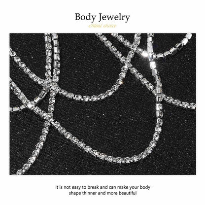 Zoestar Crystal Thigh Chains Tassel Leg Chain Summer Beach Harness Fashion Body Jewelry for Women and Girls (B-Silver) Apparel & Accessories > Jewelry > Body Jewelry Zoestar   
