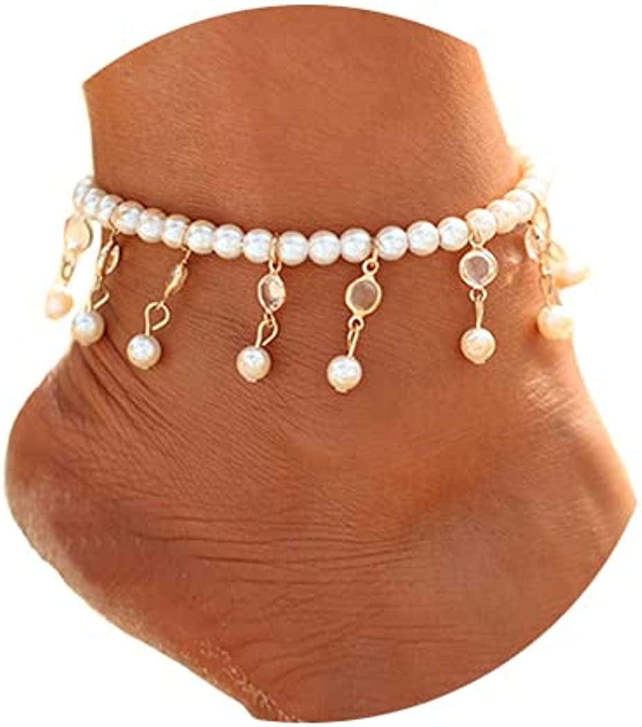 Zoestar Three-Layer Anklet Ankle Bracelet Foot Chain with Leaves Accessories Foot Jewelry for Women and Girls Apparel & Accessories > Jewelry > Anklets JL Color 6  