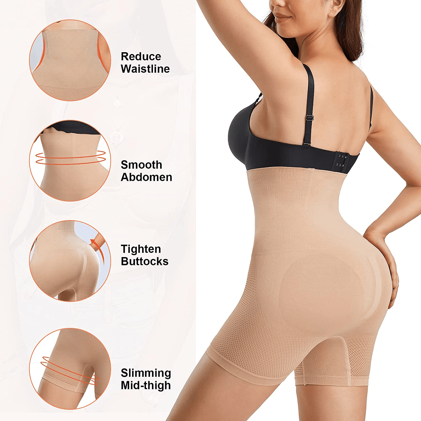 ZOPEUSI Waist Trainer for Women Shapewear Thigh Slimmer Hi-Waist Tummy Control Panties Seamless Body Shaper Shorts Apparel & Accessories > Clothing > Underwear & Socks > Shapewear ZOPEUSI   