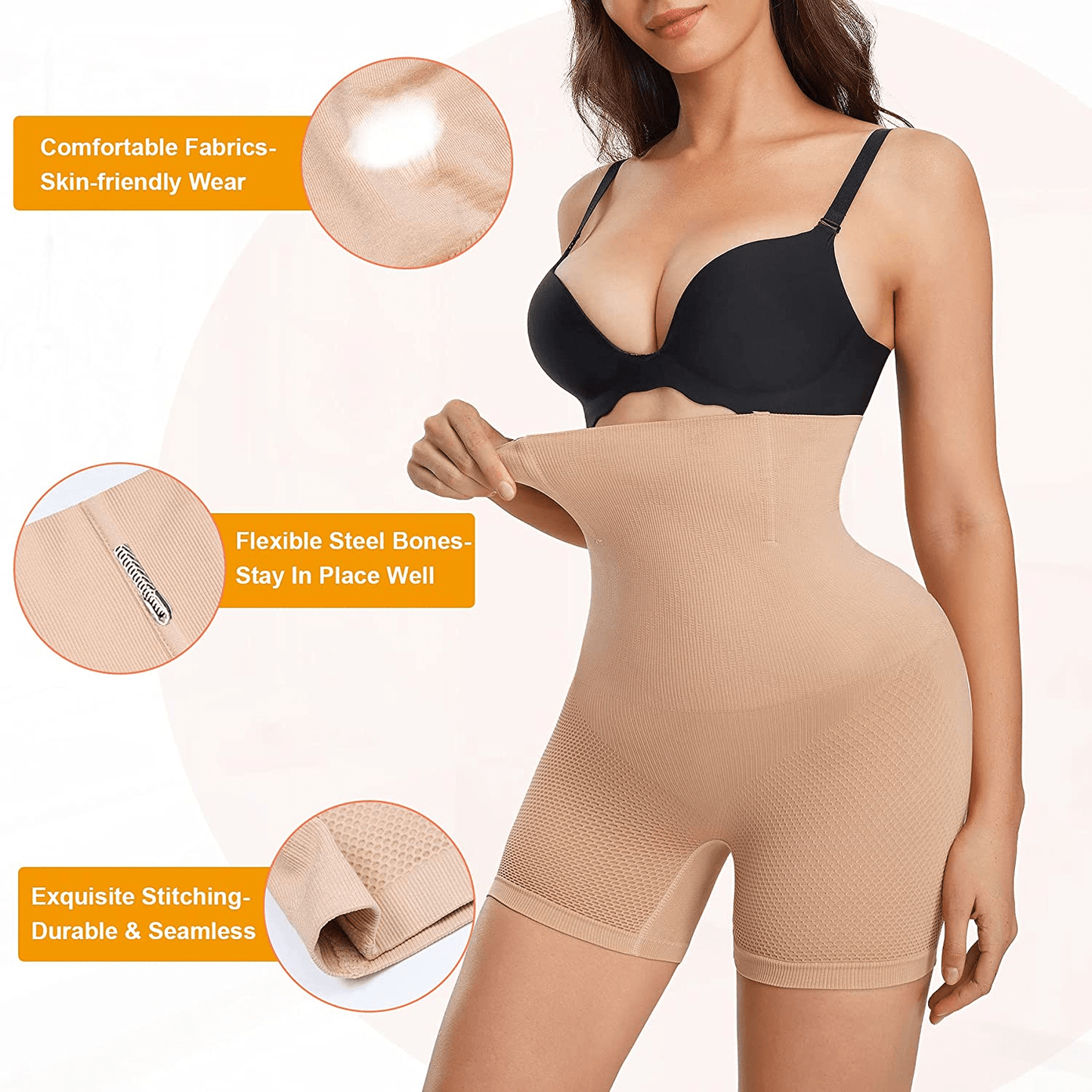 ZOPEUSI Waist Trainer for Women Shapewear Thigh Slimmer Hi-Waist Tummy Control Panties Seamless Body Shaper Shorts Apparel & Accessories > Clothing > Underwear & Socks > Shapewear ZOPEUSI   