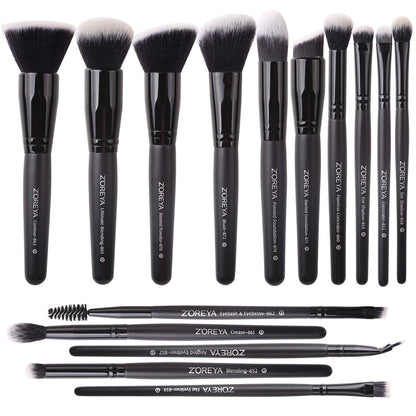 Zoreya Makeup Brush Set 20Pcs Premium Synthetic Kabuki Makeup Brush Foundation Concealer Blush Face Eye Shadow Black Makeup Brush Set Health & Beauty > Personal Care > Cosmetics > Cosmetic Tools > Makeup Tools ZOREYA Black  