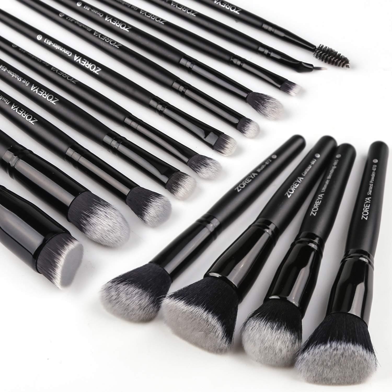 Zoreya Makeup Brush Set 20Pcs Premium Synthetic Kabuki Makeup Brush Foundation Concealer Blush Face Eye Shadow Black Makeup Brush Set Health & Beauty > Personal Care > Cosmetics > Cosmetic Tools > Makeup Tools ZOREYA   