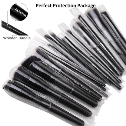 Zoreya Makeup Brush Set 20Pcs Premium Synthetic Kabuki Makeup Brush Foundation Concealer Blush Face Eye Shadow Black Makeup Brush Set Health & Beauty > Personal Care > Cosmetics > Cosmetic Tools > Makeup Tools ZOREYA   