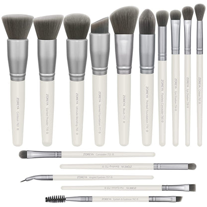 Zoreya Makeup Brush Set 20Pcs Premium Synthetic Kabuki Makeup Brush Foundation Concealer Blush Face Eye Shadow Black Makeup Brush Set Health & Beauty > Personal Care > Cosmetics > Cosmetic Tools > Makeup Tools ZOREYA White  
