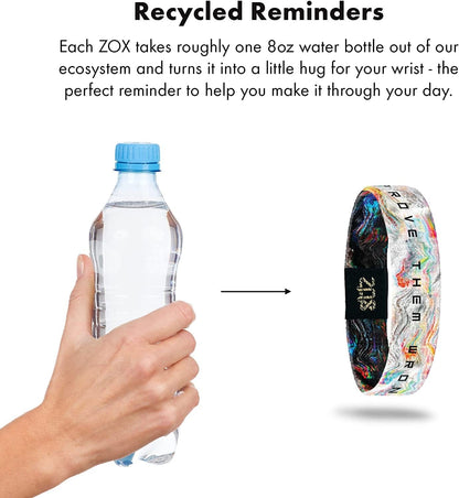 ZOX Inspirational & Motivational Bracelet – Uplifting Reversible Stretch Wristband with Positive Affirmations Made from Recycled Plastic – Encouragement Gifts for Men, Women & Kids - Small Apparel & Accessories > Jewelry > Bracelets ZOX   