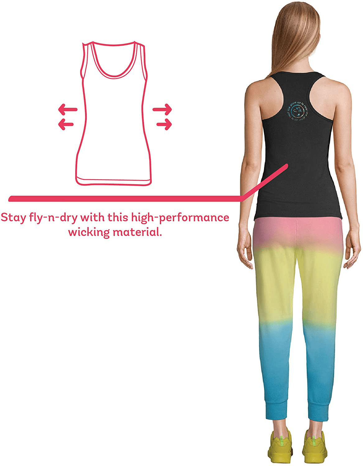 Zumba Black Graphic Print Fitness Dance Workout Racerback Tank Tops for Women Apparel & Accessories > Clothing > Activewear Kylie Max   